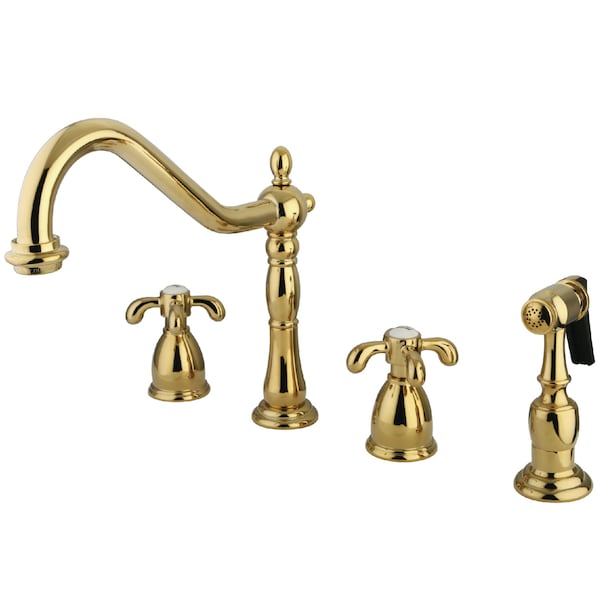 Widespread Kitchen Faucet, Polished Brass